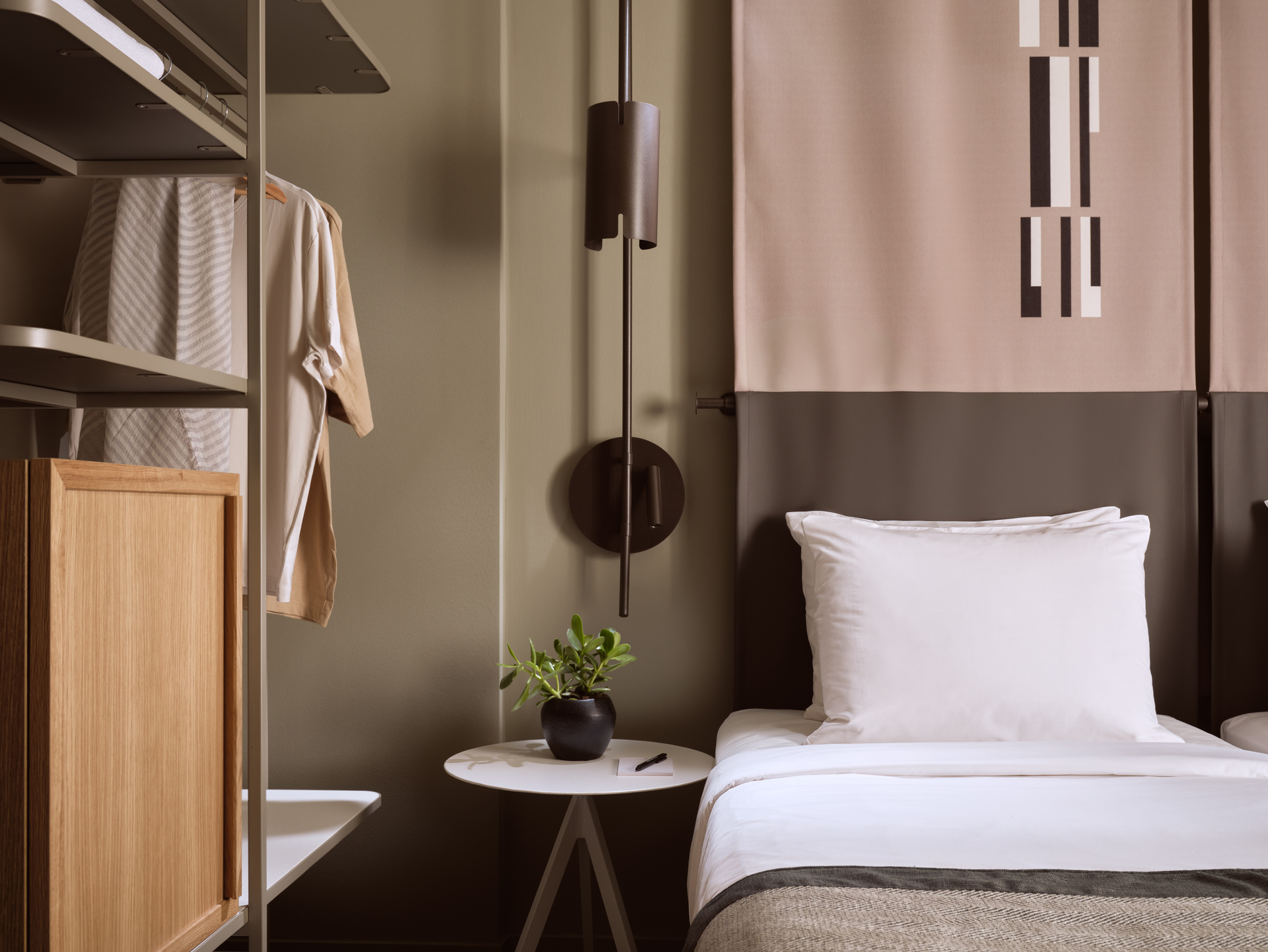 
Standard Room Inner View at City Hotel with cozy single bed, open wardrobe, and modern decor